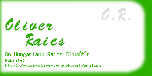 oliver raics business card